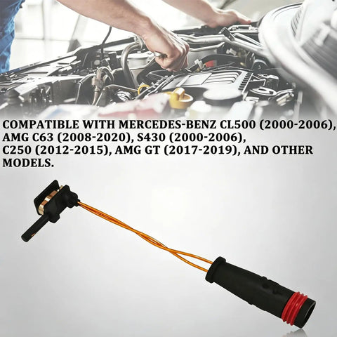 Brake Pad Wear Sensor Kit Front And Rear For Mercedes Benz W211 W220 E Class Direct OEM Replacement 2115401717 2205400617 2205400717 Compatible Brake Warning Line Included Easy Install, orange wire sensor for Mercedes brake system