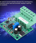 0-200Hz To 0-5V Frequency To Voltage Converter Module Digital To Analog Converter For DIY Electronics Fast 0.3-0.5 Second Response F/V Conversion Kit Inverter Ready Plug And Play Go-To Lab Pick PCB board with terminal blocks and components against a digital background