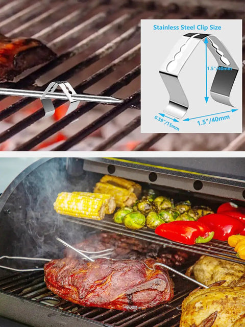 Replacement Meat Probe Kit For Wood Pellet Grills And Smokers High Temp 1000 F Stainless Steel Wire in use with veggies