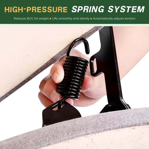 X Large Green Egg Hinge And Band Replacement Kit With Carbon Steel Hinges and Tough Springs for Big Egg Grill Upgrade