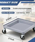 Heavy Duty Dish And Glass Rack Dolly 21x21x3 Inch with Four Wheels 250 Lb Load Capacity Locking Casters for Kitchen Dining Room and Restaurant Use Portable Floor Storage Cart.
