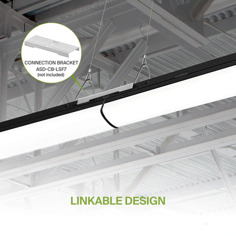 4-Foot Linear LED Shop Lights With Emergency Backup Battery 25W-40W 120-277V 3500K-5000K Linkable High Bay Lighting detail