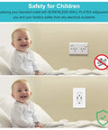 Child in bedroom with wall socket before and after 20 Pack 1 Gang Screwless Wall Plate Covers For Light Switches Dimmers GFCI.