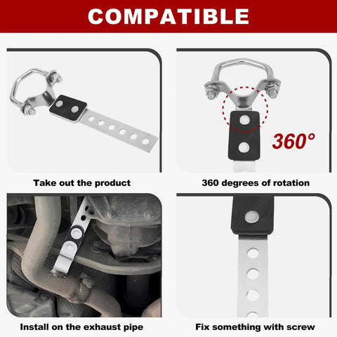 Heavy Duty Exhaust Hanger Kit Two Pack Universal Flexible Muffler Bracket With Anti Vibration Design installation guide