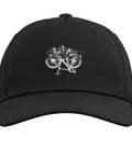 Bikepacking Cap for Gravel Riding and Mountain Biking Adjustable One Size Fits Most Black Printed Five Panel Baseball Hat Ride Ready Trail Accessory