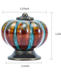 Durable Blue Pumpkin Cabinet Knobs 12 Pack Glazed Ceramic Vintage Door Pulls in blue and brown, 1.57 inch size.