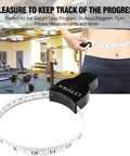 Two Pack 60 Inch Body Measuring Tape Retractable For Body Measurements And Fitness showing measurement on waist in gym setting