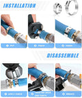 Installation and disassembly steps for 170 Pcs 304 Stainless Steel Single Ear Hose Clamp Set With Ear Clamp Pincer 11 Sizes From Six To Twenty Five Point Six Millimeter Constant Crimp Stepless Cinch Rings Crimp Assortment Kit For Water Pipes Ideal For Automotive Plumbing DIY Projects And.