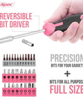 Pink 38-Piece Essential Tool Box Set With Storage Case For DIY Dorms And Home Quick Fixes Ergonomic Non-Slip Steel Hand Tools