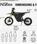 Crazy Fast 60v Electric Dirt Bike With 3000W Peak Power And Huge 20AH Battery Built For Teens And Adults Plus Full Hydraulic Brakes Sweet Mountain Off-Road Suspension For Wild Rides dimensions chart, side view