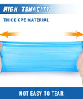 Hands stretching Disposable Shoe And Boot Covers XL Set, 100 Pack Fifty Pairs, Waterproof Slip Resistant Durable CPE Plastic