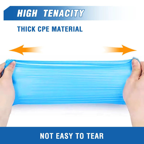Hands stretching Disposable Shoe And Boot Covers XL Set, 100 Pack Fifty Pairs, Waterproof Slip Resistant Durable CPE Plastic