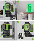 3D Self Leveling Laser Level With 3x360 Green Beam For Tiling Floors And More Osram Green Output Pro Grade Dual Li Ion LS03DG