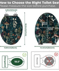 Toilet Seat Elongated Resin for Bathroom Replacement size guide with measurements for proper fit and installation details.