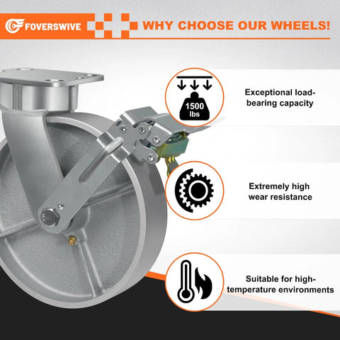 Kingpinless Casters Badass Heavy Duty Workhorse Built Different Deliver Two Thousand Five Hundred Pounds Per Wheel close-up detail showing heavy-duty caster with load capacity.