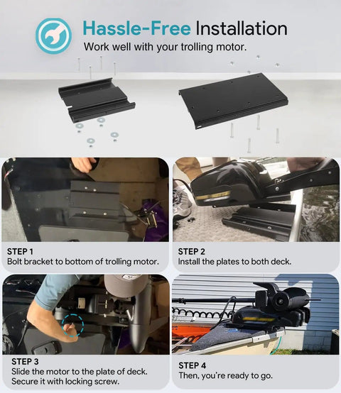 Installation guide for MKA 16 03 Quick Release Bracket Heavy Duty Replacement For Trolling Motors Compatible With Ulterra Terrova