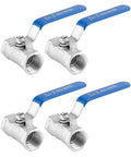 1/2 Inch NPT Stainless Steel Ball Valve 4 Pack Heavy Duty With Standard Port For Water, Oil, And Gas, 304 Stainless
