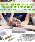 Dope Pro Grade Needle Felting Kit with 90 needles, 8x10 mat, wood handles, and tools for DIY wool felting crafts in use.
