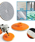 2 Pack Diamond Polishing Pads 3 Inch With Integrated M10 Backing Base For Marble Concrete Stone And Granite Polisher