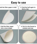 Folding instructions for Pro Grade Qualitative Filter Paper 12.5 Cm Diameter Medium Speed 85 GSM 10 Micron Pore Size Pack Of 100