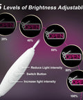 5 brightness levels of Pink Hair Salon Neon Light Open Sign LED Barbershop Sign USB Powered, with dimmer switch shown.