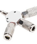 Three Way Air Manifold 1/4 NPT Male Thread Aluminum Alloy Pneumatic Fitting For Industry Self Locking Quick Connect
