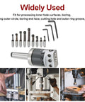 Nine Piece One Half Inch Carbide Boring Bar Set With MT2 Handle And Three Eighths Inch Sixteen Thread Two Inch Boring Bars