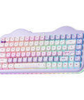 Top Tier Wireless Mechanical Keyboard With Dope Dessert Vibe And Compact 75 Percent Layout Featuring Hot Swap Switches Premium Pbt Keycaps And Butter Smooth Milk Springs For Chill Typing Sessions Or Epic Gaming Runs, colorful pastel keycaps.