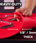 Tool Box Liner 16 Inch Wide By 18 Feet Long Heavy Duty Rubber Mat For Drawer Rolling Tool Chest Cabinet And Workbench Grippy Anti Slip Pad Keeps Tools From Sliding Scratching And Spills Red.