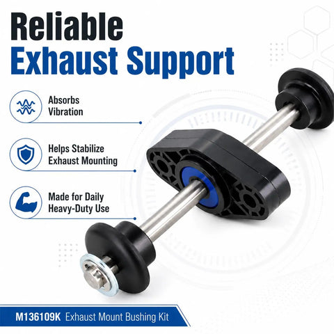 Premium Exhaust Mount Bushing Kit Replaces M136001 Fits Peterbilt 348 379 388 389 And Kenworth T600 T680 T800 W900 Truck Models With Rock Solid Hanger Support Bracket For Smooth Driving and Reliable Performance On The Road Today. steel rod rubber bushing kit
