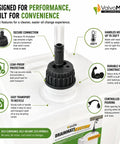 ValvoMess Free Oil Change Kit With 10 Qt Drain Bag And FlowVent Attachment Makes Your Garage Cleaner So You Rock The Oil Swap Without Any Gross Spills Or Cleanup Hassles Today. HDPE drain bag with cap and vent attachment