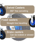 Top Shelf Heavy Duty Industrial Plate Casters With Brakes 6 8 10 Inch Furniture Wheels Set Of Two showcasing swivel, fixed, and brake casters.