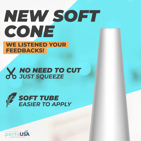 Gray Premixed Acrylic Sanded Grout Repair Kit with new soft cone applicator, showing features like easy squeeze tube.