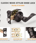 10 Pack Exterior Door Handle Lockset With Keyed Alike And Combo Keys In Oil Rubbed Bronze Vintage Bronze Exterior Door Lever Front Doorknob For No Fuss DIY Installation And Secure Front Entry