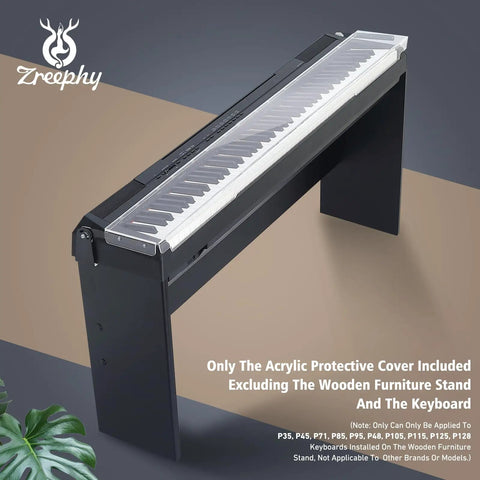 Clear Acrylic Dust Proof Protective Cover Lid For Yamaha P Series Digital Pianos And Keyboards P35 P45 P71 installed