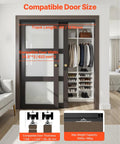 Heavy Duty Bypass Sliding Door Hardware Kit For Two Doors Four Foot Aluminum Alloy With Finger Pulls Closet Door Hardware Set Fits Doors From One And Three Eighths To One And Three Quarters Inches Thick Supports Up To One Hundred Fifty Pounds