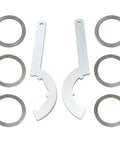 Coil Over Spring Thrust Bearings and Washers Kit with Spanner Wrenches for Suspension Upgrades, heavy duty steel, corrosion resistant