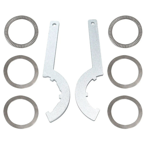 Coil Over Spring Thrust Bearings and Washers Kit with Spanner Wrenches for Suspension Upgrades, heavy duty steel, corrosion resistant