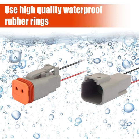 Deutsch 2 Pin Waterproof Automotive Electrical Connectors 17AWG 2 Way Male And Female Plug And Play Wiring Harness