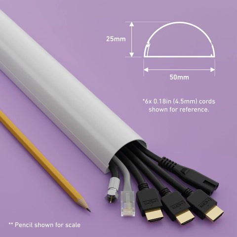 Half Round Cord Hider Cable Cover Peel And Stick Adhesive Two Pack White Paintable 39 Inch Long Pieces diagram with cables