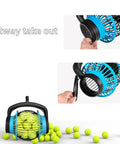 Tennis Ball Hopper And Retriever Kit with durable felt exterior in bright yellow for tennis practice, dog play, and golf ball pickup.