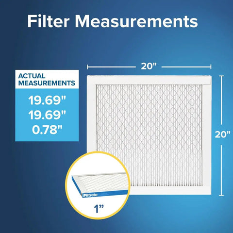 20x20x1 Pleated Furnace Air Filter With MERV 13 And MPR 1900 For Allergen Reduction size 19.69 x 19.69 x 0.78 inches
