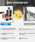 Side-by-side comparison of Dual Operation Wire Stripper Machine With Hand Crank And Drill Drive For Scrap Copper Cable Recycling and traditional method.