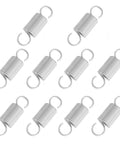 Premium 304 Stainless Steel Extension Springs With Double Hook Ends 10 Piece Pack, silver tension coil springs for car mods and home repair.