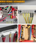 Badass 150A Negative Bus Bar Power Distribution Block For 12V Marine And Automotive Grounding Kits shown in wiring setups.