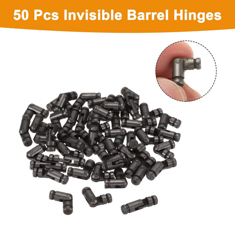 50 Pcs Invisible Barrel Hinges 4x15mm brass concealed hidden hinges for jewelry boxes and small projects, black hardware by Uxcell
