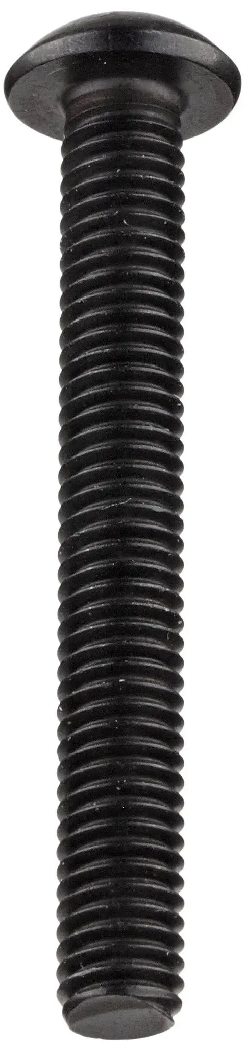 Built Tough Alloy Steel Button Head Socket Cap Screws With Black Oxide Coating And Security Pin Star Drive For Tamper Resistant Performance 1-1/2 Inch By 10-32 Thread Pack Of 25 Usa Made Hardware close-up view of a black button head socket cap screw