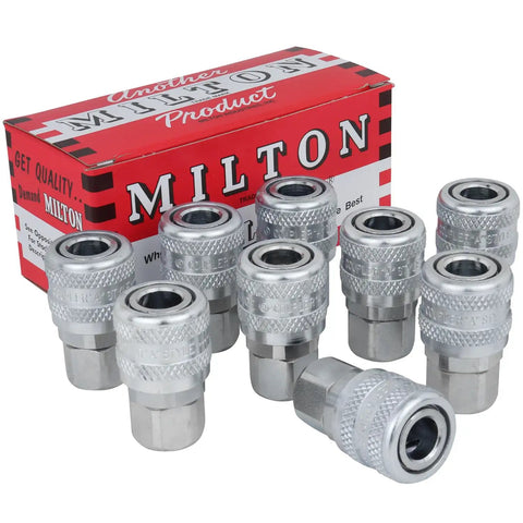 A Style One Quarter Inch FNPT Air Quick Connect Couplers Pack Of 10 With Buna N Seal, 34 CFM Flow, Easy Push To Connect Air Tool Fitting