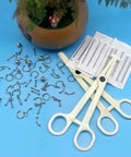 84 Piece Body Piercing Kit With 14G And 16G Jewelry For Nose Tongue Lip Ear Eyebrow Belly Button Cartilage Tragus Industrial Helix Daith Clamps And Tools Complete Starter Set For Piercing Fans shown with jewelry and tools.