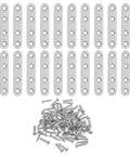 Heavy Duty Stainless Steel Shelf Brackets Set With Four Hole Flat Brackets And 120 Screws in a layout view